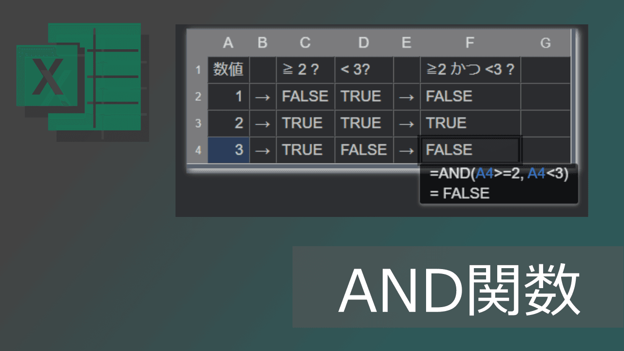 Thumbnail for エクセルAND関数の使い方: 複数条件の合否を判定(3つ以上の例も)